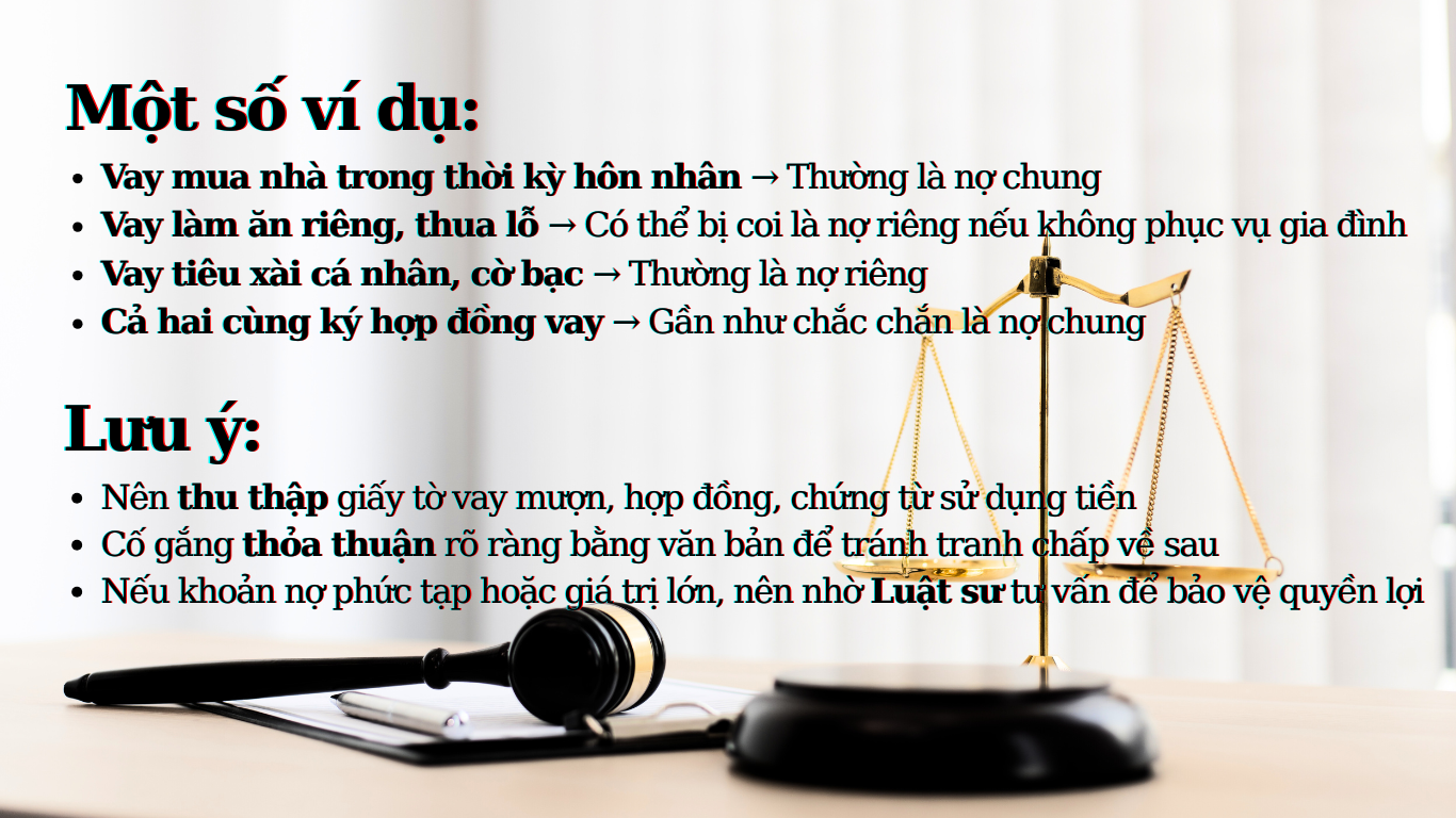 Giải quyết nợ chung vợ chồng