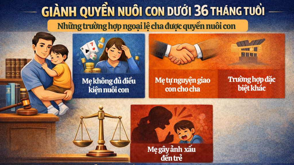 Những trường hợp ngoại lệ cha được quyền nuôi