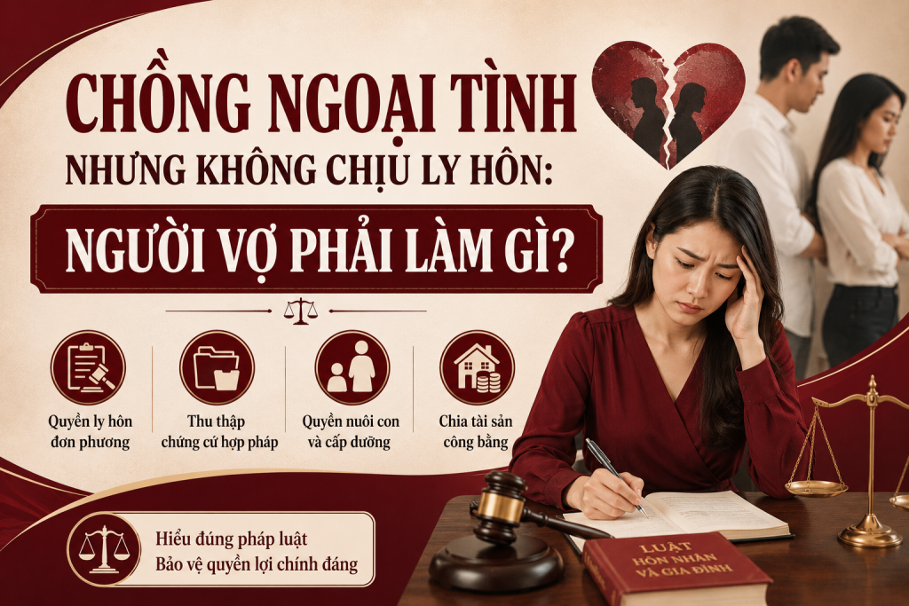 chồng ngoại tình không chịu ly hôn